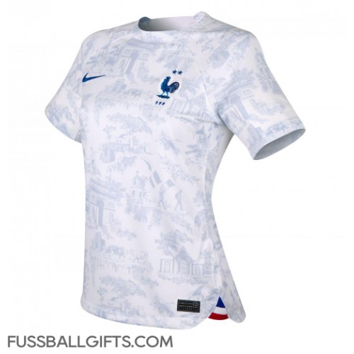 Frankreich Fußballbekleidung Auswärtstrikot Damen WM 2022 Kurzarm